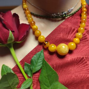 Alte Natur Bernstein Königs Kugelkette 29,4 Gr.Butterscotch